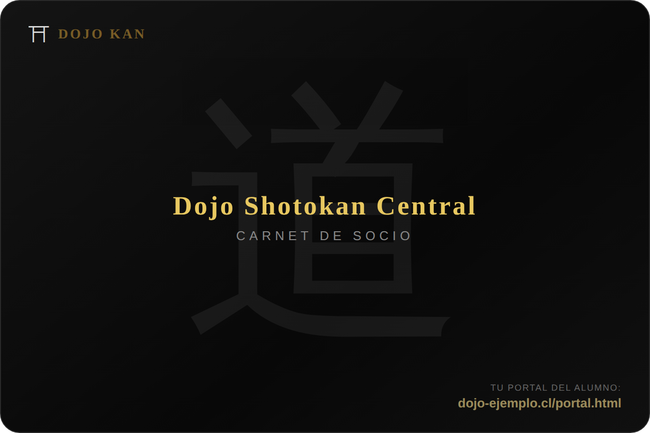 Carnet de socio Dojo Kan - reverso