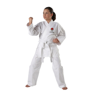 Traje de karate para principiante con insignia JKA