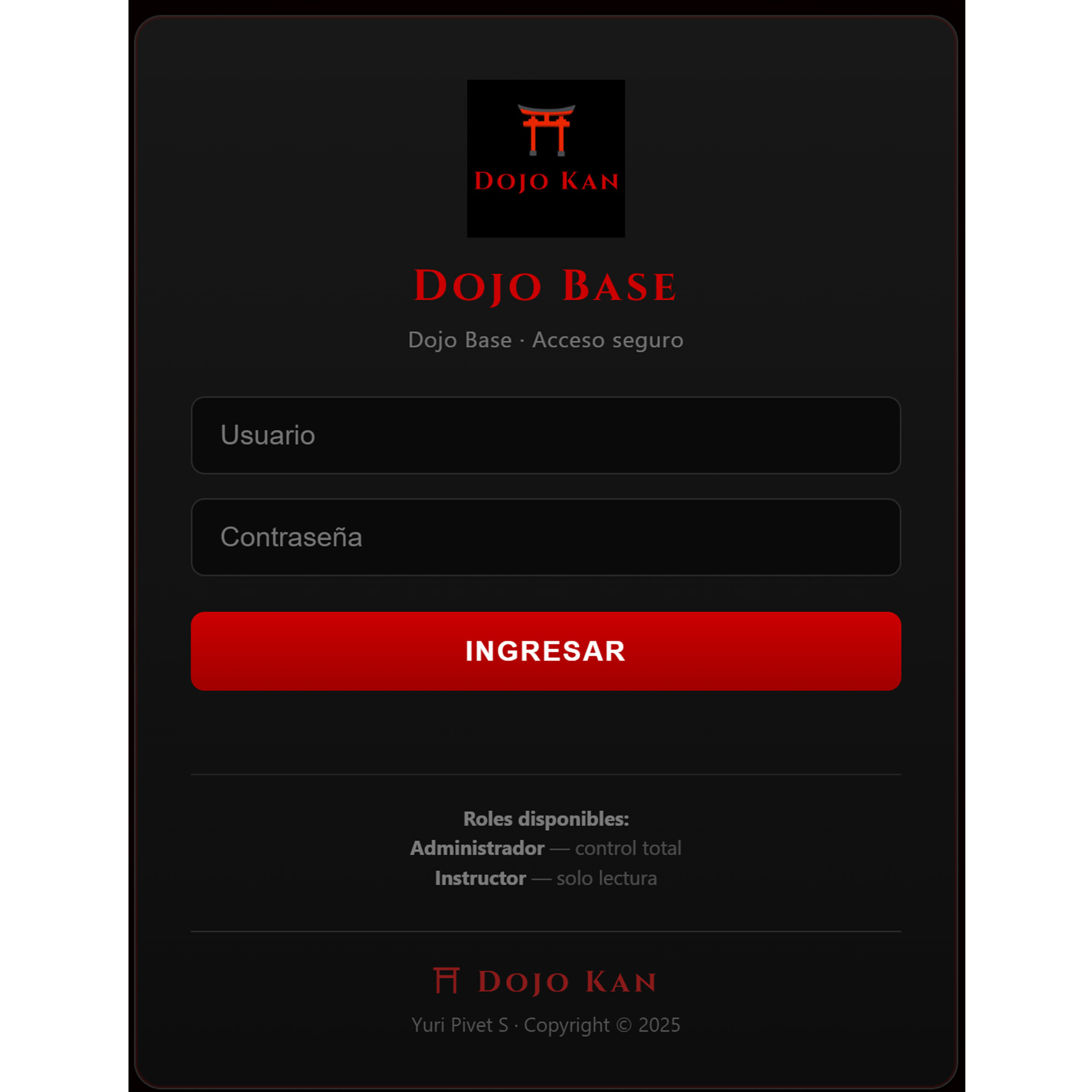 Acceso Premium: Sistema de Gestión de Dojos (⛩️ Dojo Kan)